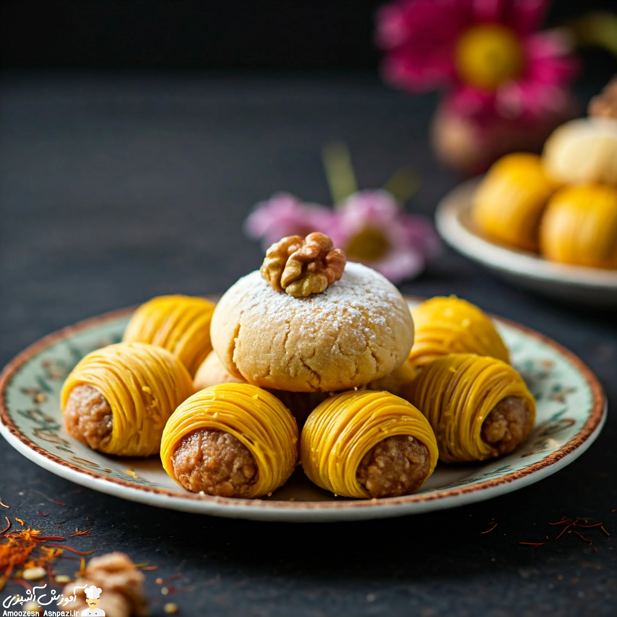 آموزش شیرینی قرابیه گردویی تبریز